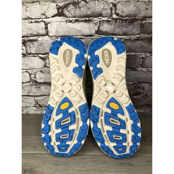 Hoka One Mafate Speed 2 Eggnog Gray Mesh Neon Yellow Running Men 14M US/49 1/3EU